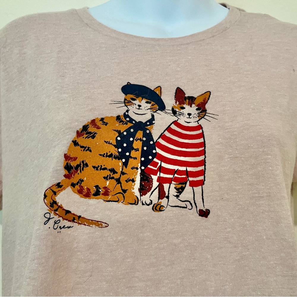 J Crew Cat Graphic T-Shirt - Tan - Picture 6 of 7